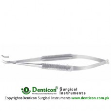 Troutman Micro Needle Holder Strongly Curved - Delicate - Round Handle Stainless Steel, 12 cm - 4 3/4"
